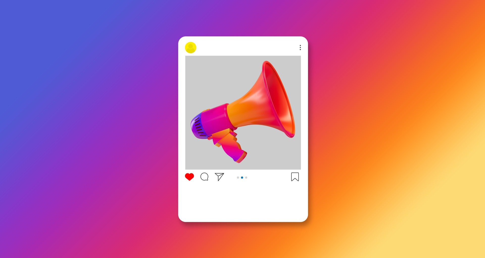 megaphone in social media frame